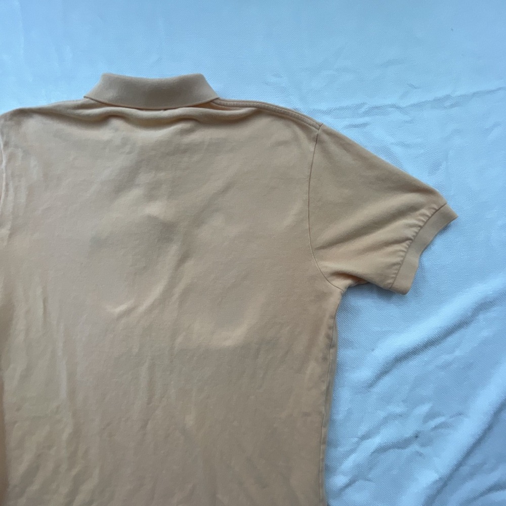 Polo Ralph Lauren Men's Peach Polo Shirt SIZE M Classic Fit BLUE Pony Logo VTG - Picture 10 of 12